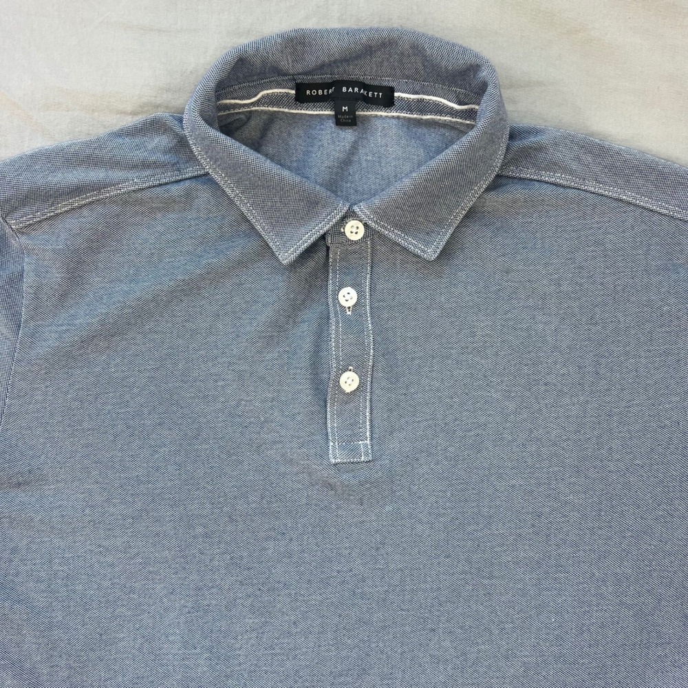 ROBERT BARAKETT Filmore SS Polo Mens Medium Blue Heathered‎ Short Shirt RB91101